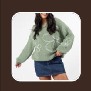 Pink Lily Sage Floral Sweater